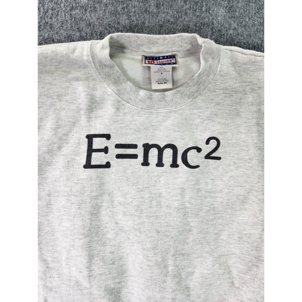 Vintage Hanes Ultimate Cotton Sweatshirt‎ Mens Small Long Sleeve Alvert Einstein - Picture 2 of 9